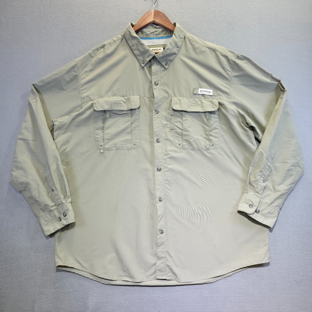 Magellan Men's Mag Wick Fish Gear Angler‎ Fit Long Sleeve Shirt Size 2XL